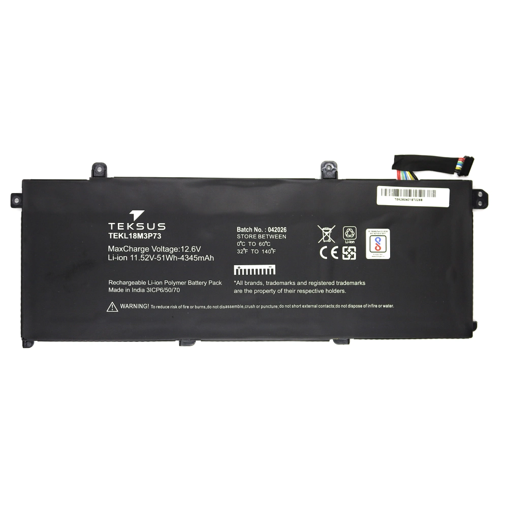 Teksus Laptop Battery Compatible For Lenovo Ideapad T490 | L18M3P73 3C view 2